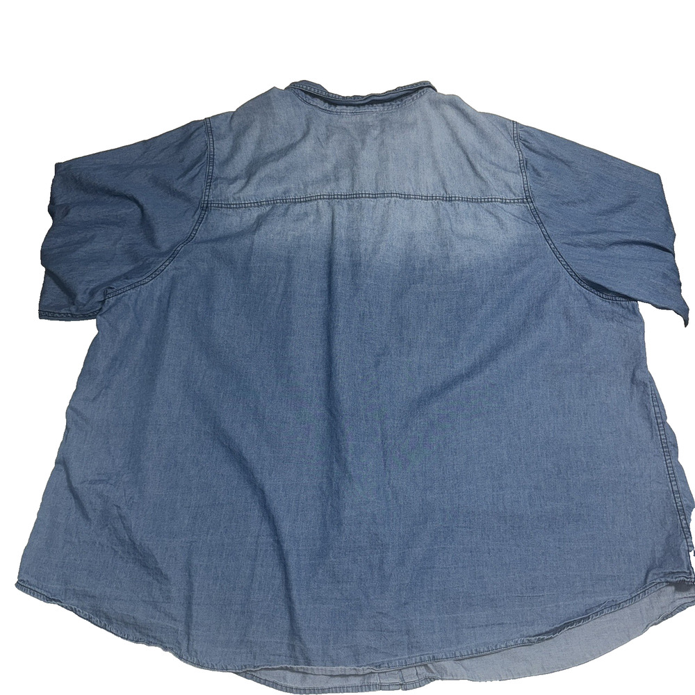 Torrid Womens 6X Shirt Denim Chambray Western Rodeo Fall Cowgirl Cotton Soft - Picture 2 of 7